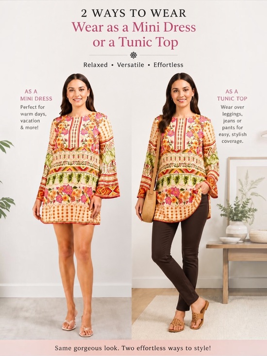 CELINA MOON Dresses & Skirts - NWT Celina Moon Floral Tunic Mini Dress Large Bell Sleeve Boho Top Pockets
